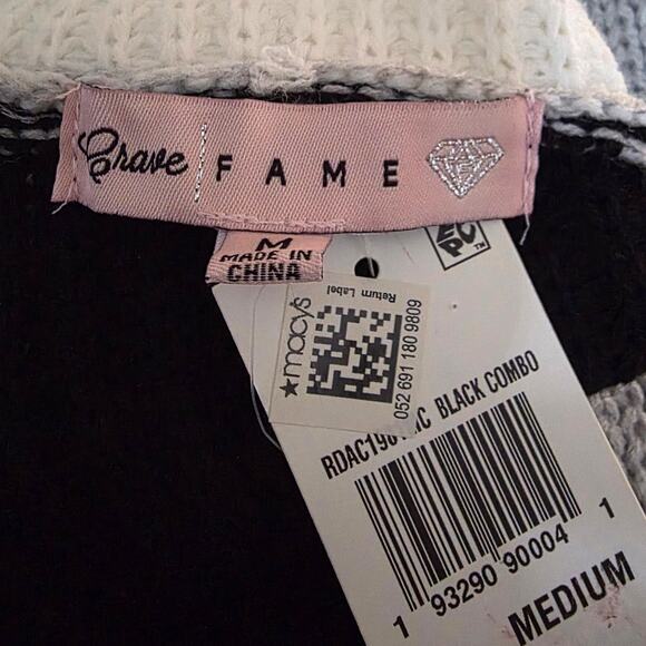 Chic & Modern Color Block Knitted Mini Dress | White, Black & Gray 3-Tone | M - Picture 9 of 12